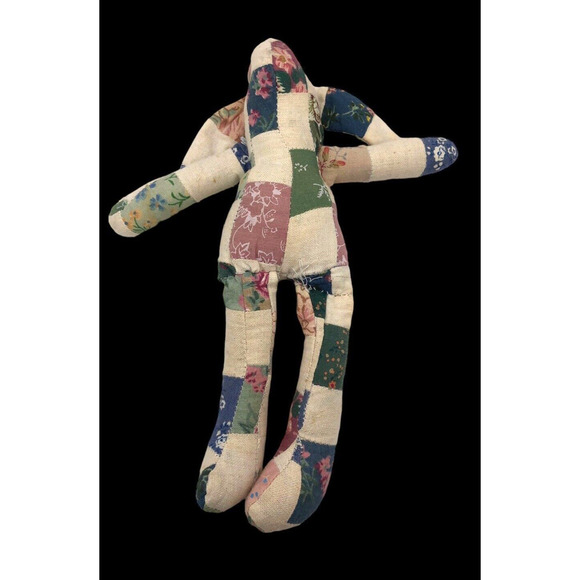 Quilted Bunny Rabbit Mini Westwater Patchwork Scrap Quilt Pcs Cottagecore Vtg 8" - Picture 2 of 10